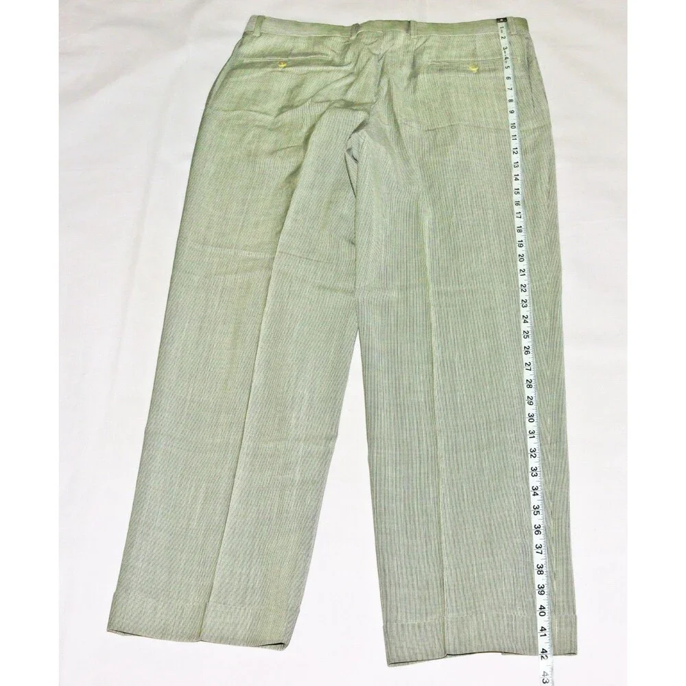 Zanella Benny Mens Dress Slacks Flat Front Cuffed Striped Trousers Pants Size 36